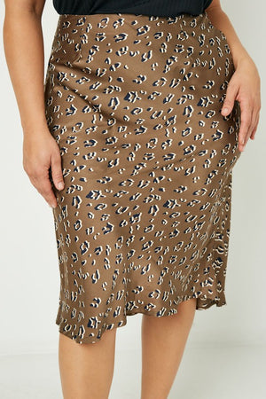 CURVY Emani Leopard Midi Skirt
