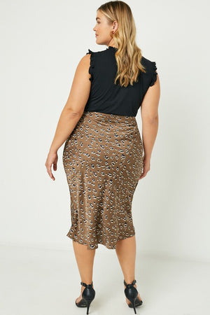 CURVY Emani Leopard Midi Skirt